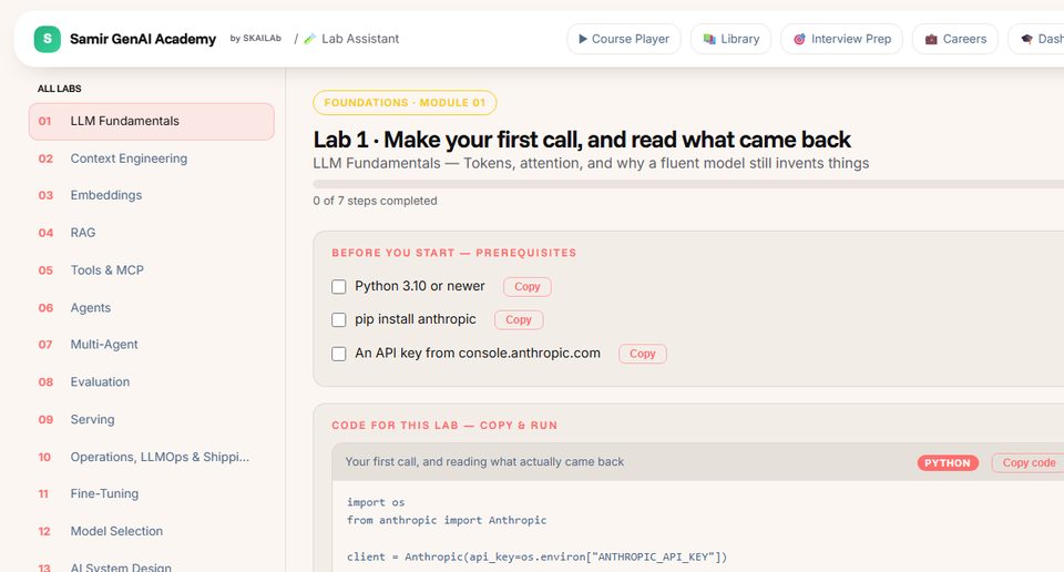 A lab, step by step, in the browser